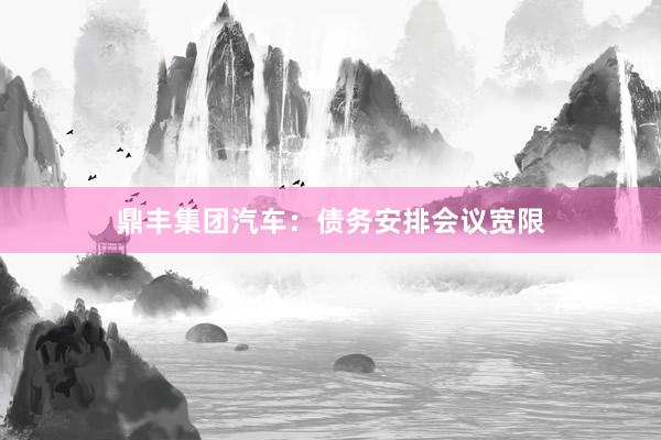 鼎丰集团汽车：债务安排会议宽限